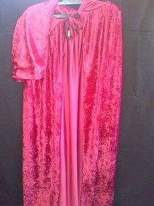 Adult Female Costumes to Hire - Burgandy Velvet Cape